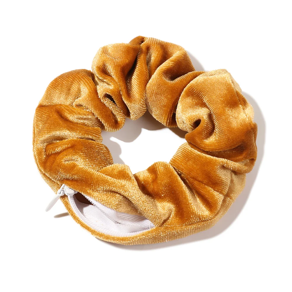 Бархатные резинки с карманами для волос женщин и девочек скрытая резинка