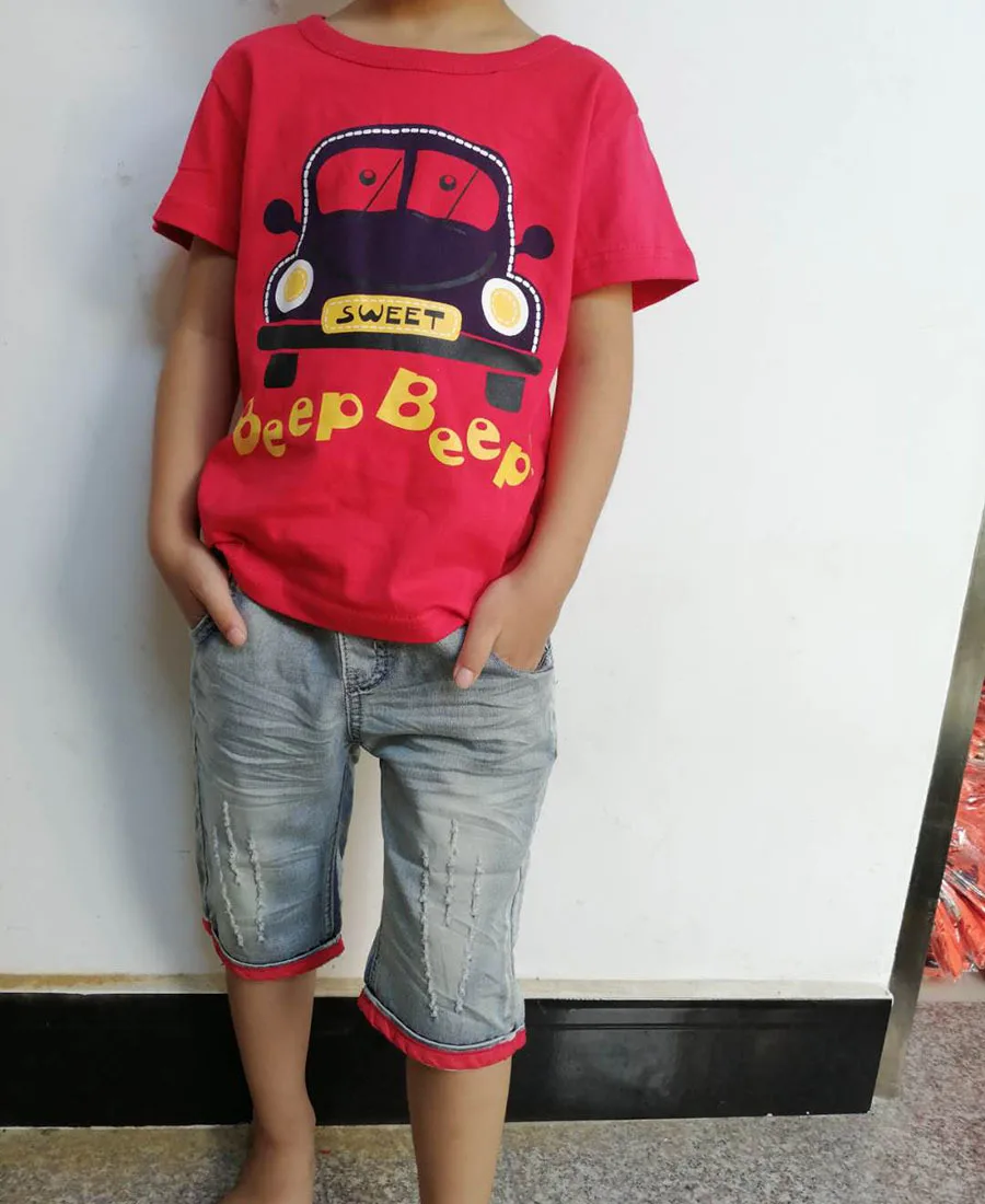 

Summer Children Clothes Set Clothes For Little Boys Outfit Set Cartoon Short Sleeve T Shirt+ Jeans Pans Shorts Suit 2-10y 803