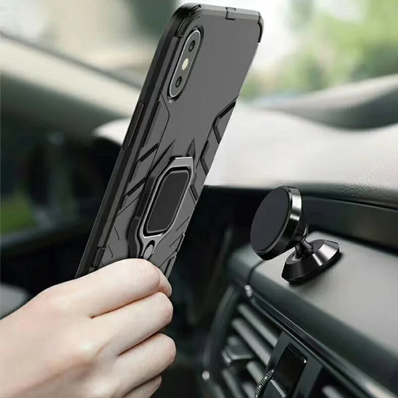 SemgCeKen armor кольцо на палец магнитный автомобильный держатель чехол для motorola moto g7 plus