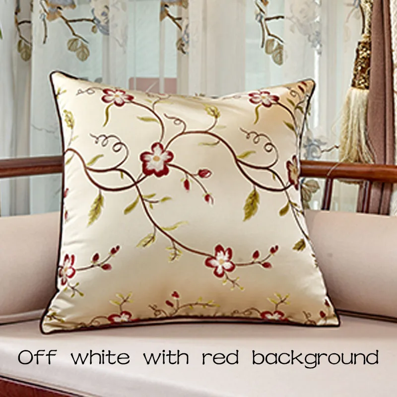 

Чехол для подушки с цветочной вышивкой, жаккардовые декоративные наволочки для диванных подушек, квадратная простая наволочка, домашний де...