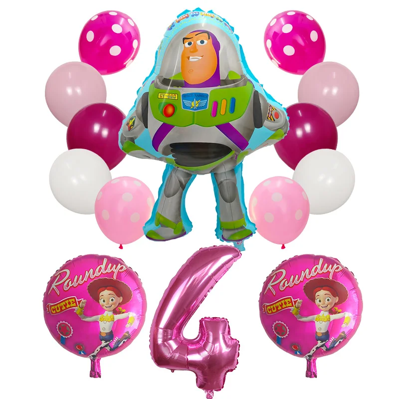 14pcs/lot Cartoon Toy Woody Captain Buzz Lightyear Foil Balloons Superhero Story Latex Air Globos Kids Birthday Party Decoration - купить по