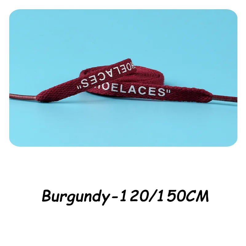 Burgundy Новые шнурки на плоской подошве, шнурки с логотипом на молнии, белые шнурки ручной работы, шнурки для кроссовок, шнурки для ботинок - Цвет: Burgundy