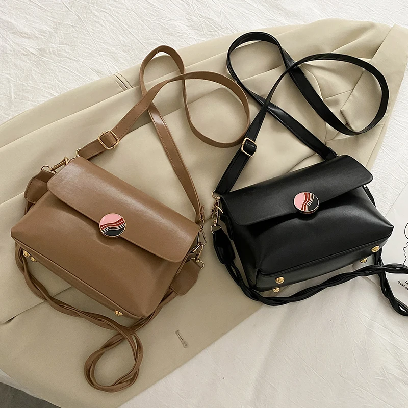 

Retro Leather Woman Bags Shoulder Messenger Phone Bag For Women Handbag 2020 All-match Texture Multi-layer Large Capacity bolsos