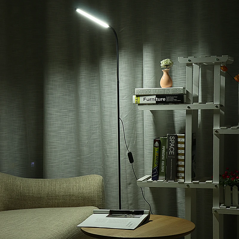 8W 700lm Modern Stand Floor Lamp White &amp Warm LED Dimmer USB Desk Reading Night Light Fixture for Bedroom Decor | Лампы и освещение