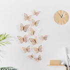 12 шт.компл. 3D наклейки на стену, полые декоративные бабочки для детской комнаты, домашний декор сделай сам, наклейки на холодильник, Новогодний подарок