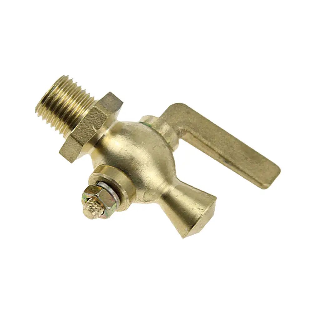 

1 Pcs 3/8" BSP Male Brass Handle Straight Cock Drain Valve High Quality Straight Plug Valve With Brass Handle Tools Part
