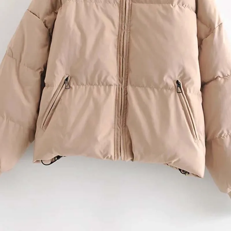 ZRN women 2020 fashion winter solid loose coats zipper pockets casual jackets warm parkas female coat jacket thick tops | Женская одежда