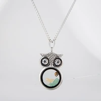 cartoon ladies long necklace fashion hot new sale owl animal pendant sweater chain crystal beads necklace accessories gift