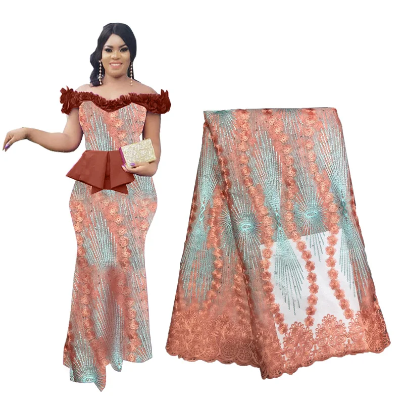 Высокое качество африканская кружевная ткань вышитое кружево в нигерийском