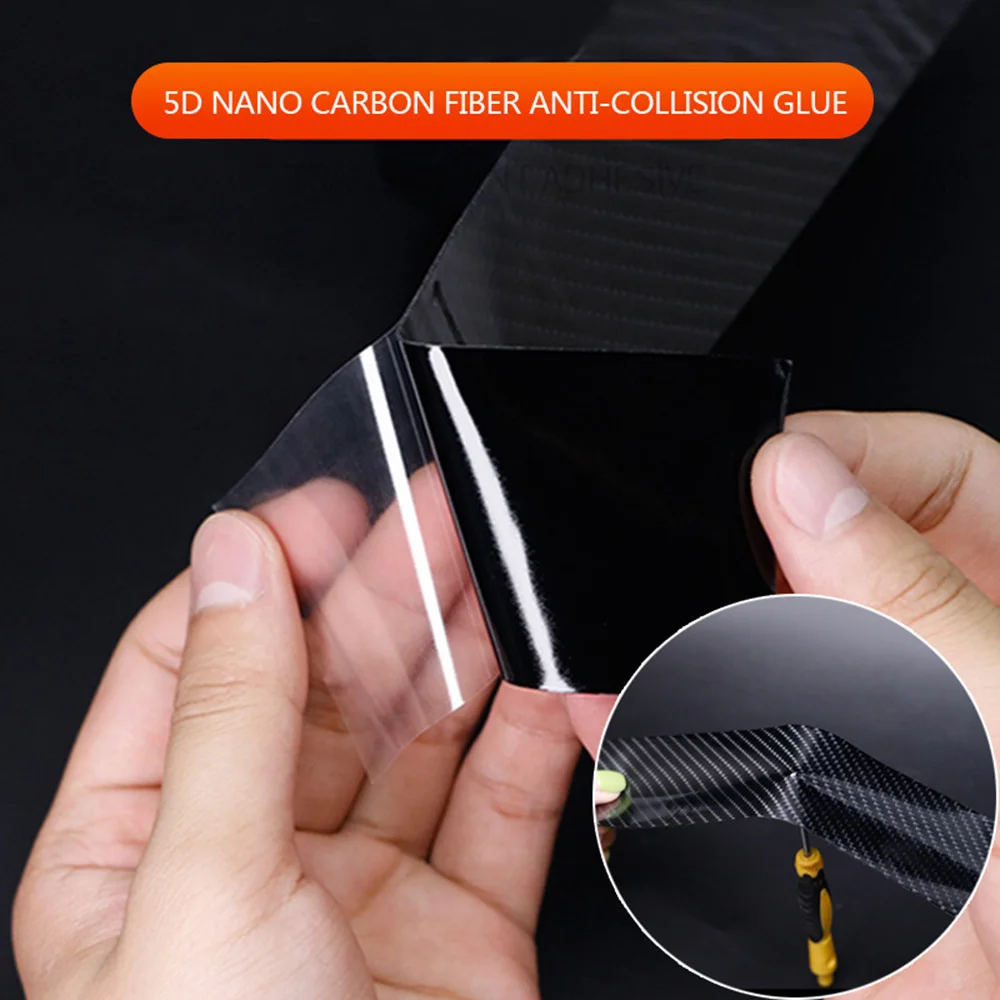 

Car Door Sill Protector Bumper Protector Carbon Fiber Car Wrap Film Self-Adhesive Anti-Collision Auto Wrap Film