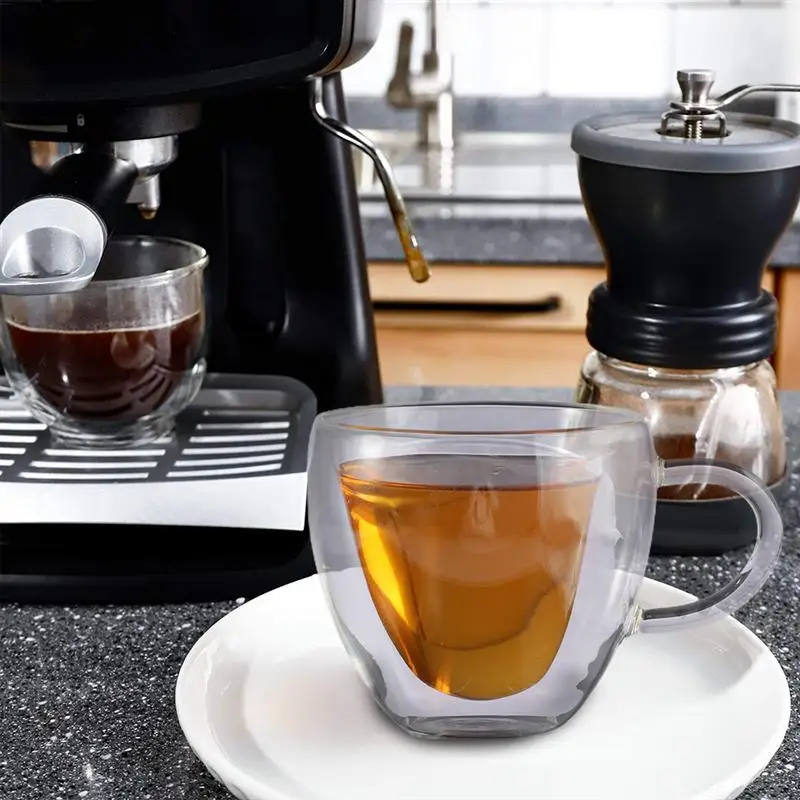 

Double Wall Heart Shaped Clear Glass Tea Coffee Beer Cocktail Bar Drinking Cup