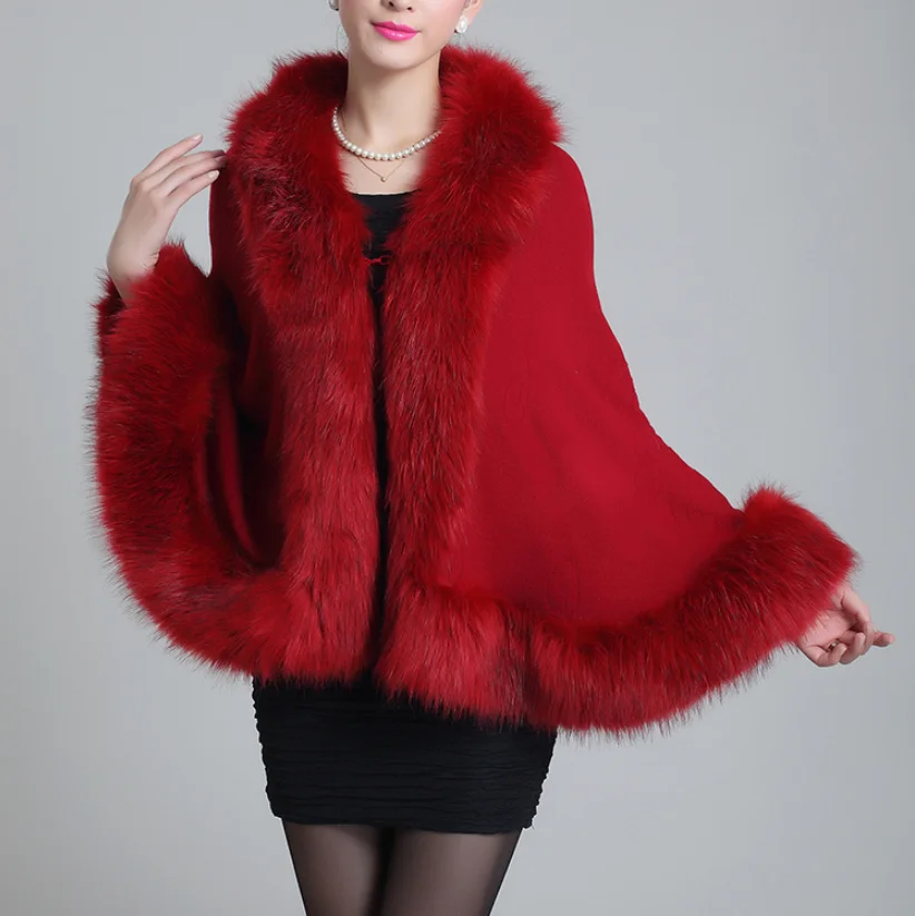 Модное осенне-зимнее женское пальто из искусственного меха кожаные пончо с