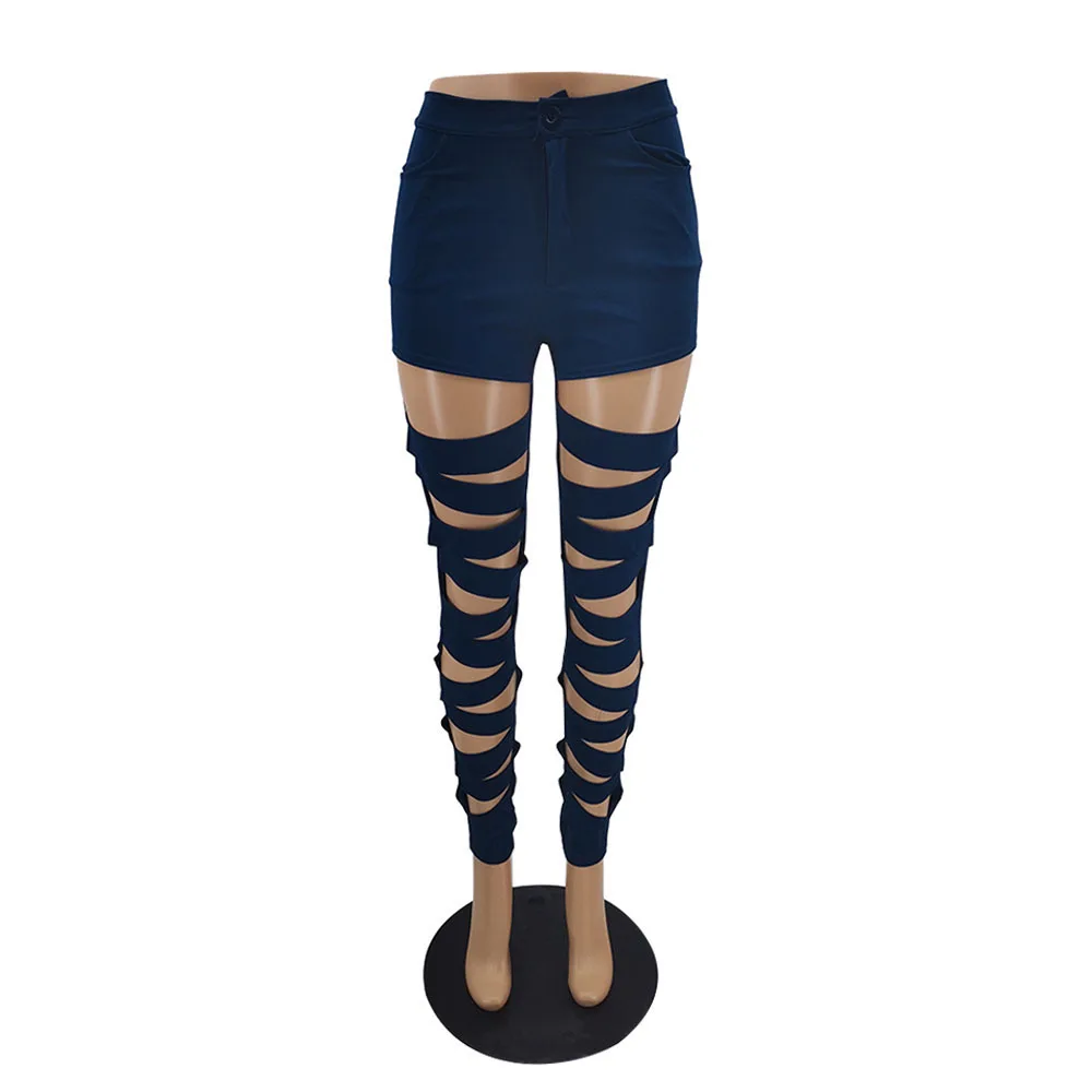 

Western Style Fashion Oversize Casual Pants 2021 Summer Casual Designer Creative Hipster Sexy Hollow Out High Waist Solid Color