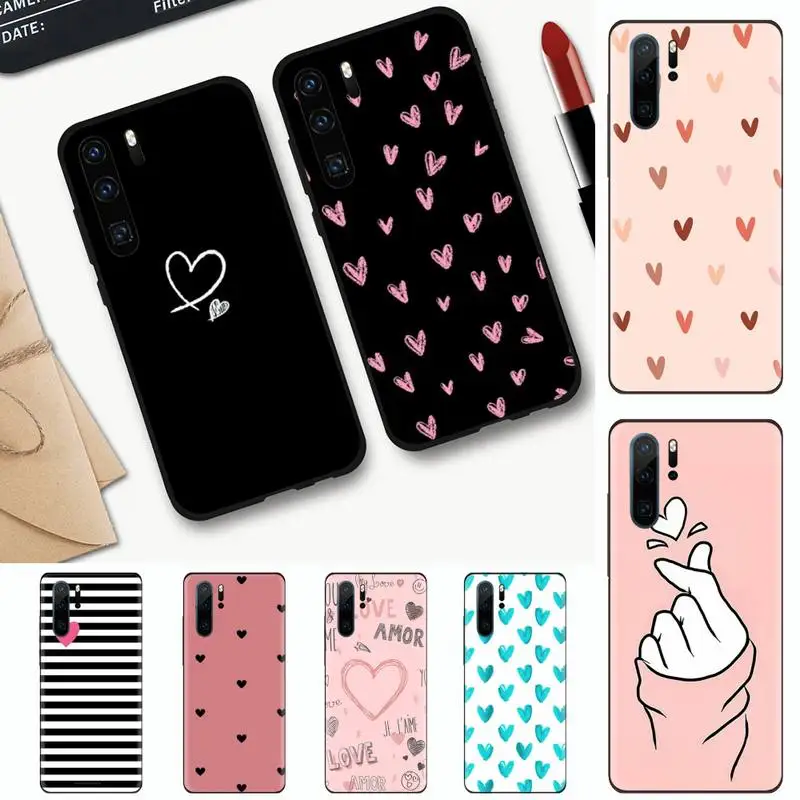 

Lovebay Silicone Love Heart Phone Case For Huawei honor Mate mate P 10 9X 10i 20 30 40 y7 nova 5t lite pro p smart 2019
