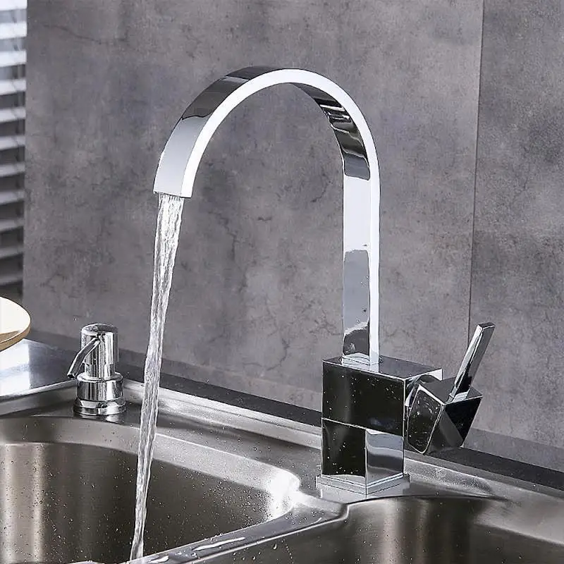 

Flat Type Kitchen Faucet Deck Mount Waterfall Bathroom Faucet Vanity Vessel Sinks Mixer Tap Cold Hot Water Tap HWC