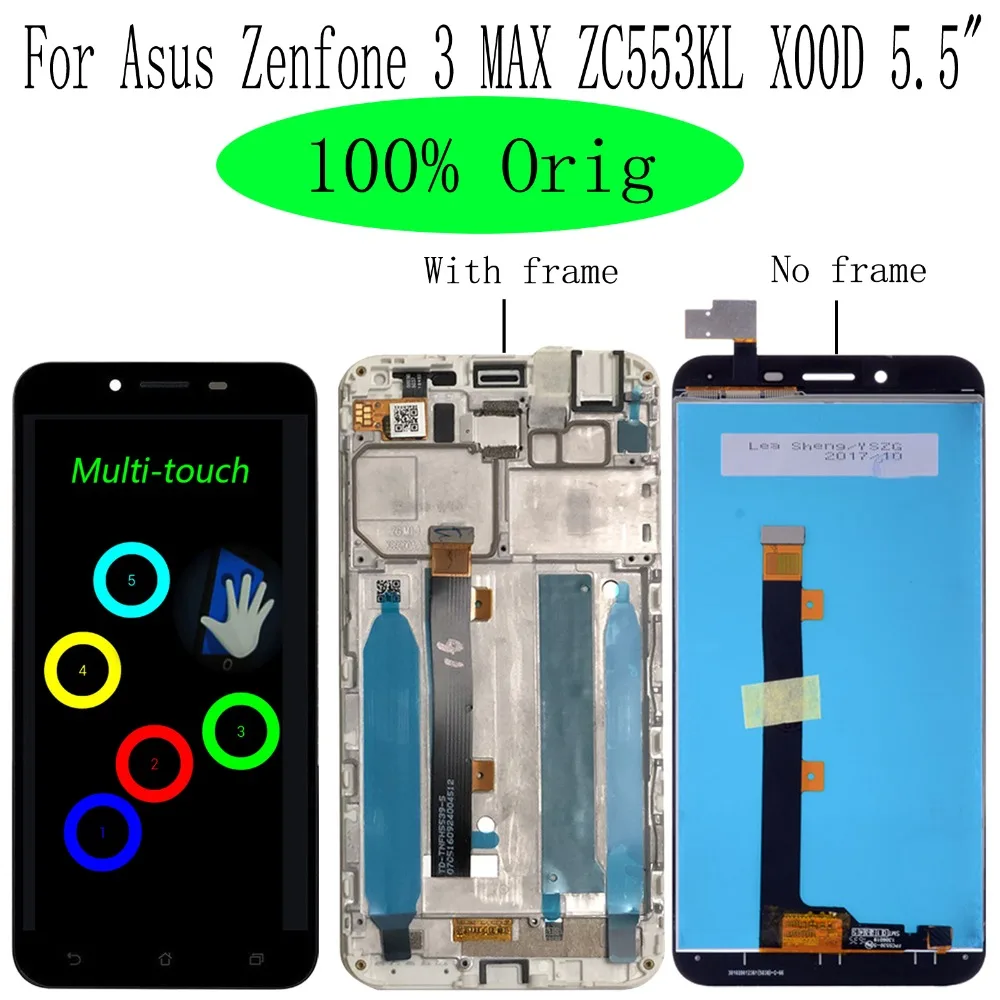 Дисплей Shyueda 100% дюймов для Asus Zenfone 3 MAX ZC553KL X00DA X00DD, ЖК-дисплей с сенсорным экраном и дигитайзером в сборе, детали