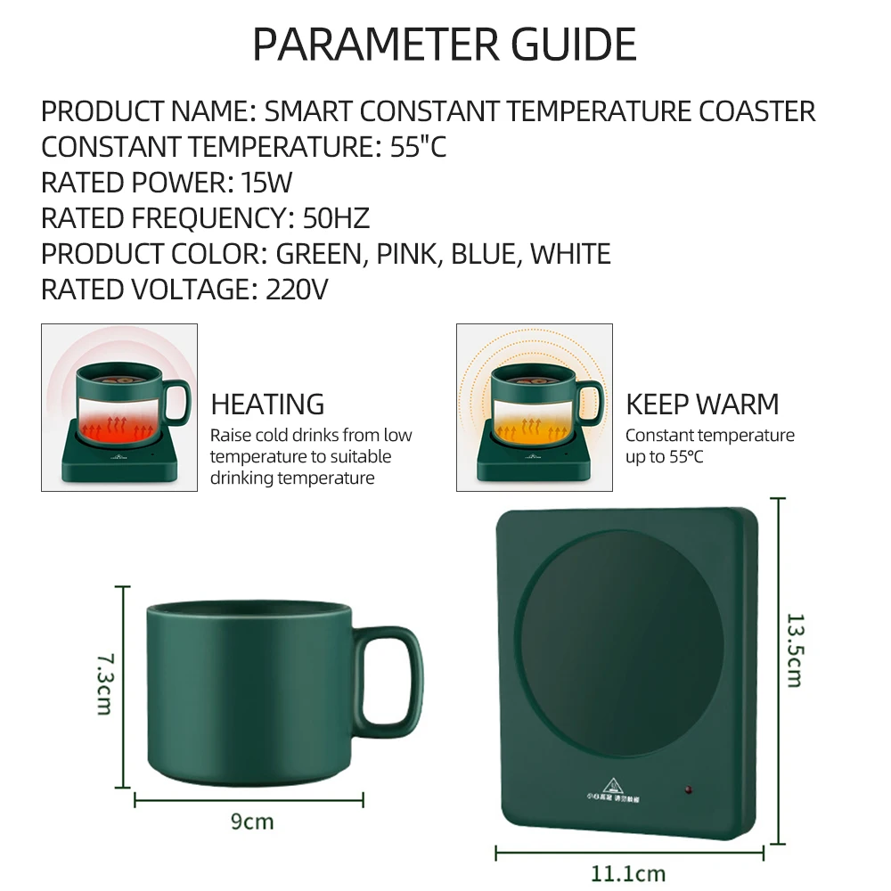 

New Creative Coffee Tea Mug Warmer Pad Electric Heating Cup Pad for Home Office Display Gift Idea Warmer Pad 55