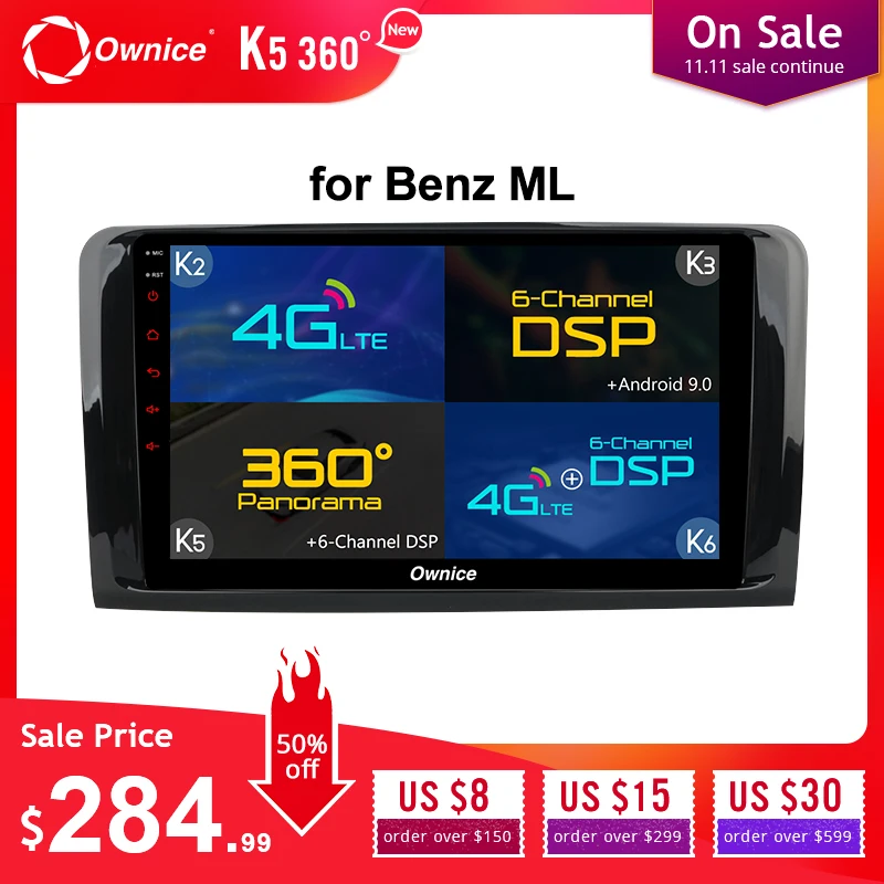 Ownice K3 K5 K6 1 Din Android 9,0 Автомобильный DVD плеер для Mercedes Benz ML W164 W300 ML350 ML450 ML500 GL X164 G320 GL350 GL450 GL500