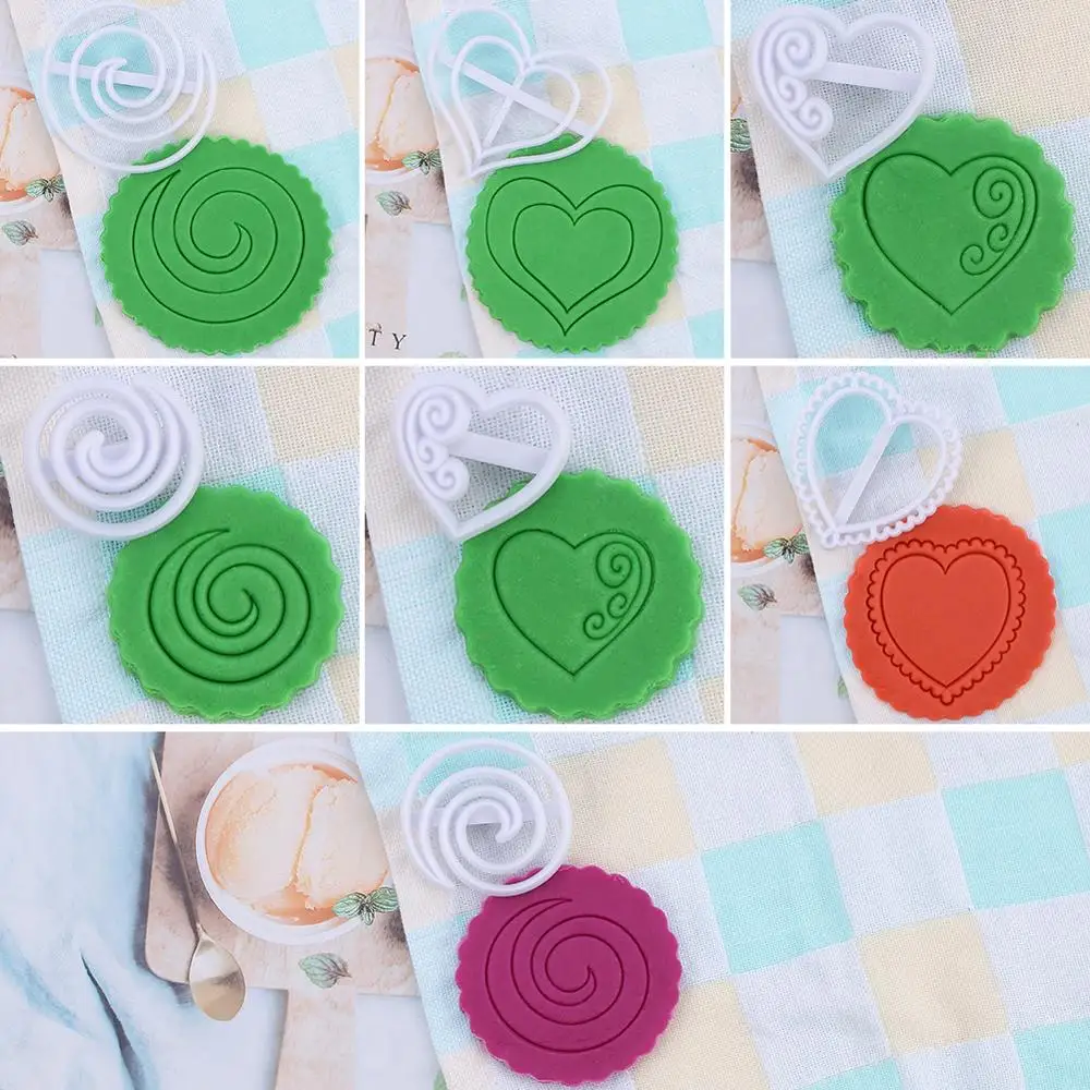 7 шт./компл. формы для помадки в форме сердца форма печенья бисквит мастика сделай
