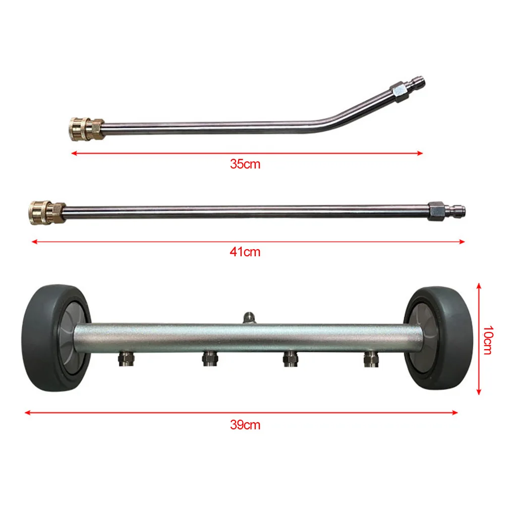 

16" Car Pressure Power Washer Undercarriage Under Cleaner 4000 PSI Water Broom With Two Extension Rods