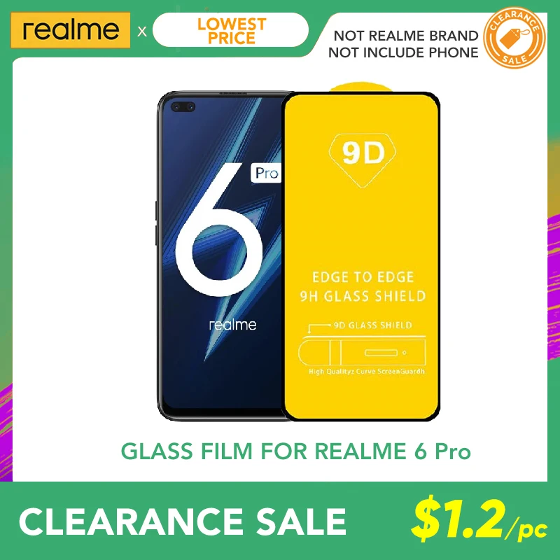 

Стеклянная пленка для realme 6 Pro - 5 шт.