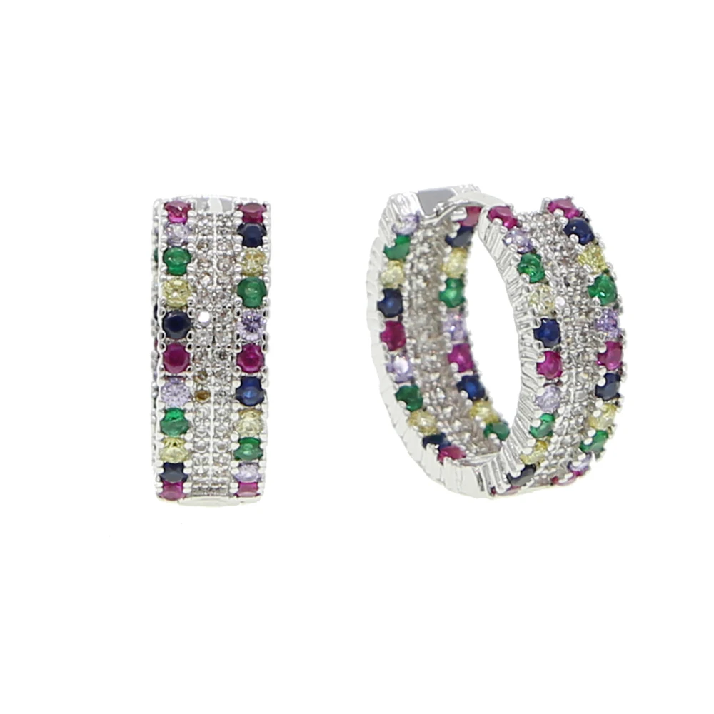 Женские широкие круглые серьги-кольца с кристаллами | Украшения и аксессуары