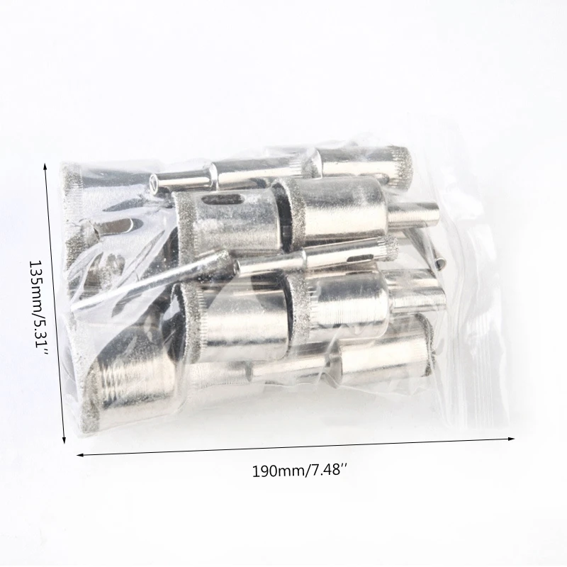 

20pcs/set 4-50mm Diamond Coated Hole Saw Drill Bits for Tiles Marble Glass Ceramic Drilling Cutting Power Tools