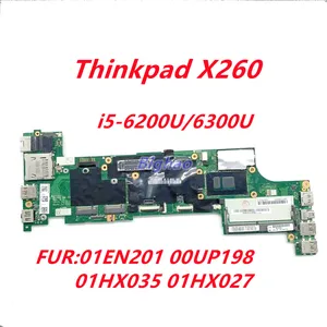for thinkpad x260 bx260 laptop motherboard 01en201 00up198 01hx035 01hx027 nm a531 with i5 6200u6300u mainboard tested work free global shipping