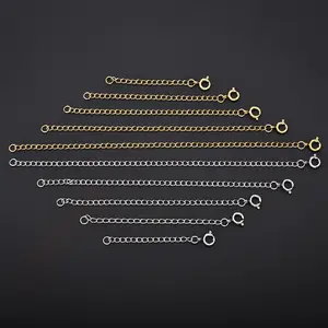5pcsLot Stainless Steel Lobster Clasps Extended Chains For Necklace Extension Chain Jewelry Making Supplies Findings