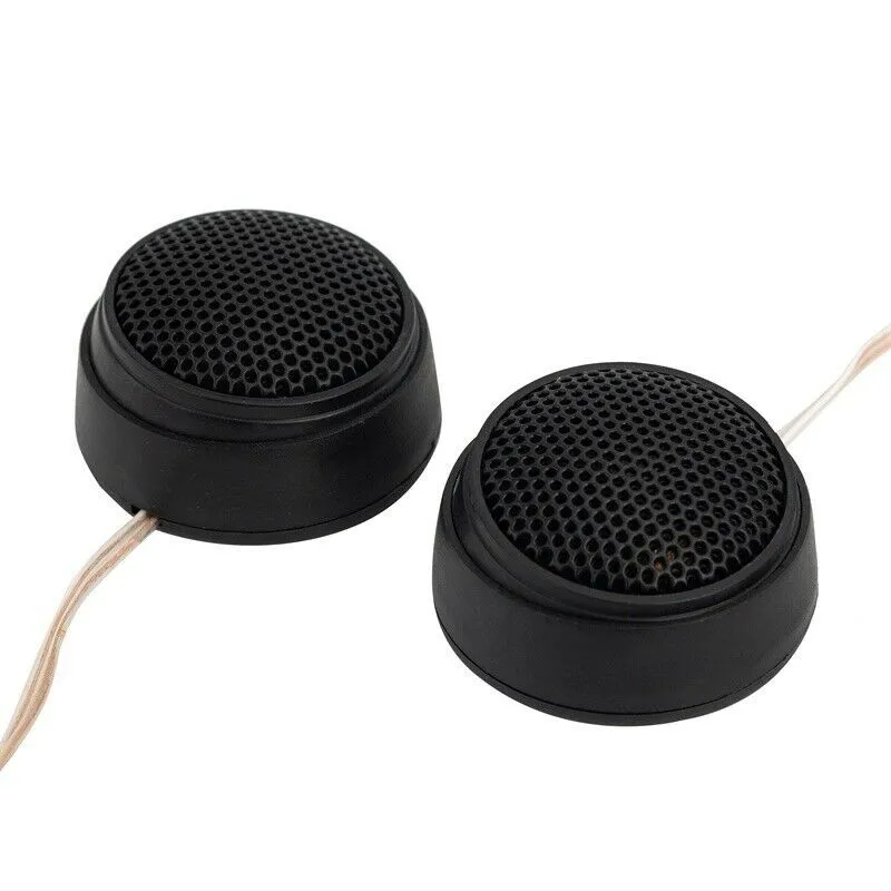 

2PCS 12V Car Speakers Audio Dome Tweeter Universal Black Round Style Look No Magnetic Field High Quality