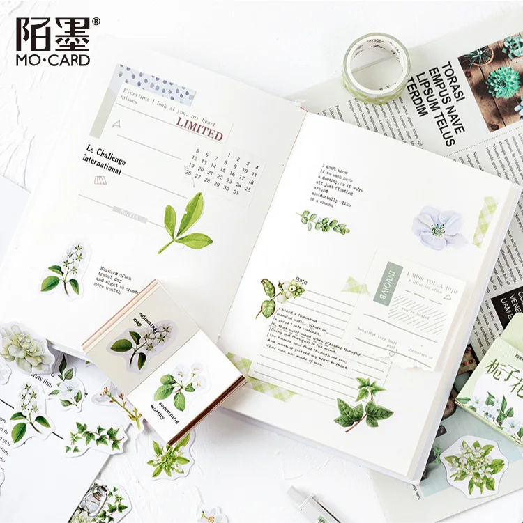 

Gardenia blossom series Bullet Journal Decorative Stationery mini flower Stickers set Scrapbooking DIY Diary Album Stick Lable