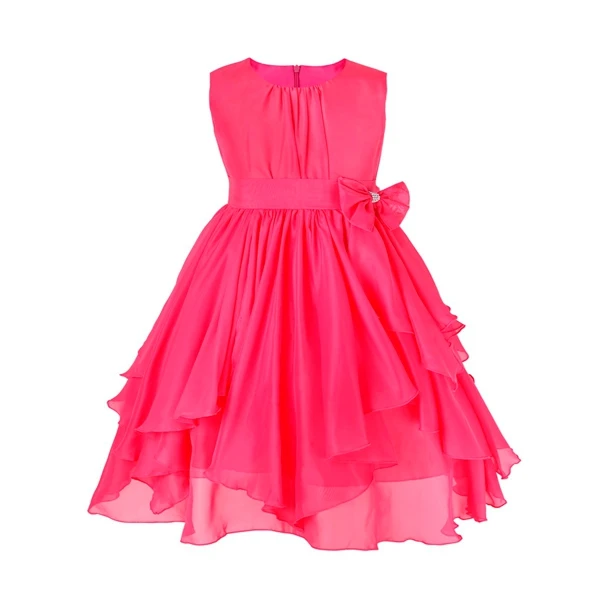 Шифоновое платье для девочек с бантом на поясе|Цветочные платья девочек| |