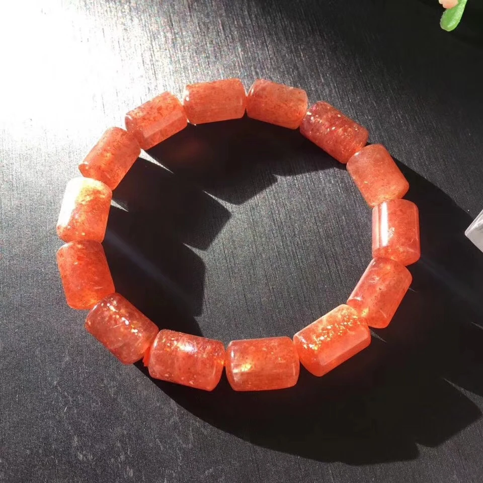 Натуральный Золотой Кристалл из клубничного кварца браслет женский золотой Sunstone