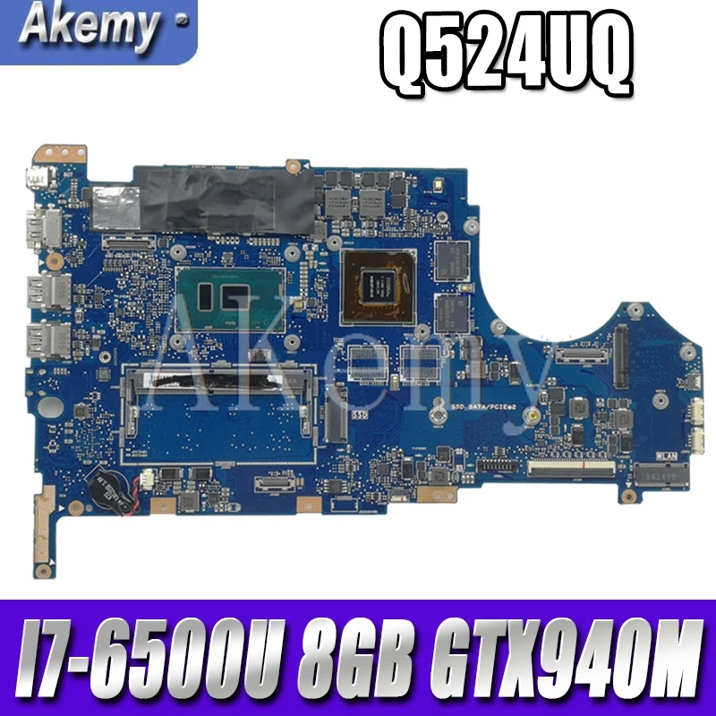 

Q524UQ материнская плата для ноутбука For Asus UX560U UX560UQK UX560UQ UX560UX Q524U Q524UQ Q524UX материнская плата с GTX940M/2 ГБ + I7-6500U 8Гб