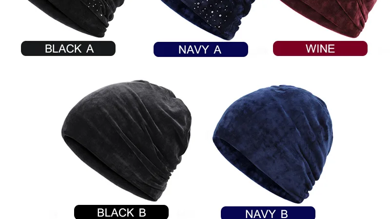 Новая мода Diamond Decorative шапочки шляпа бархатная зимняя женская шапка женская Skullies теплая мягкая шапка, вязаная шапка-носок женские комнатные туфли со стразами