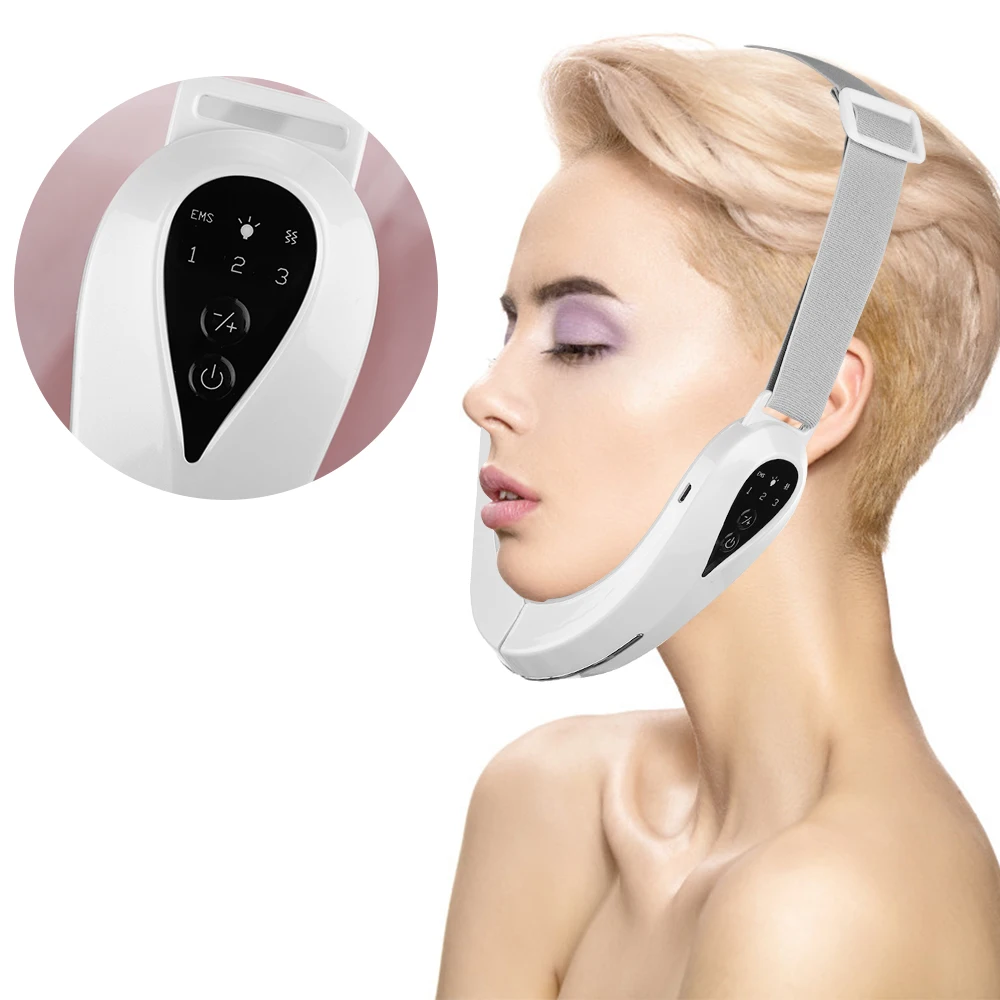

Smart Face Lifting Device Thin Face Instrument Ems Facial Massager Chin Lift Belt Led Photon Therapy Face Slim Vibration Device