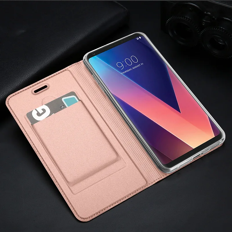 Herecase Магнитный Флип кожаный чехол-книжка для телефона чехол для LG Q6 Plus G7 G6 V20 V30 G6 мини подставка для карт слот полный Cov
