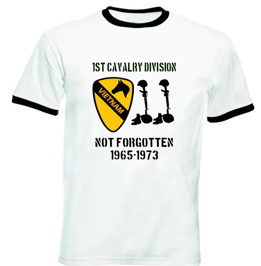 1 й кавалерийский дивизион Вьетнамская война новая черная хлопковая Футболка Ringer