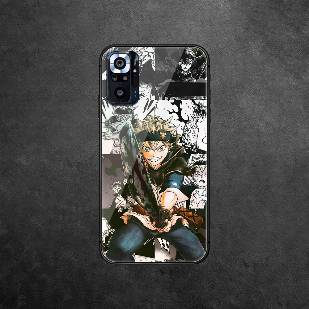 

Black Clover Anime Asta Tempered Glass Phone Case Cover For Xiaomi Redmi Note 7 8 9 10 A C T S Pro K 30 40 Funda 3D Phone case