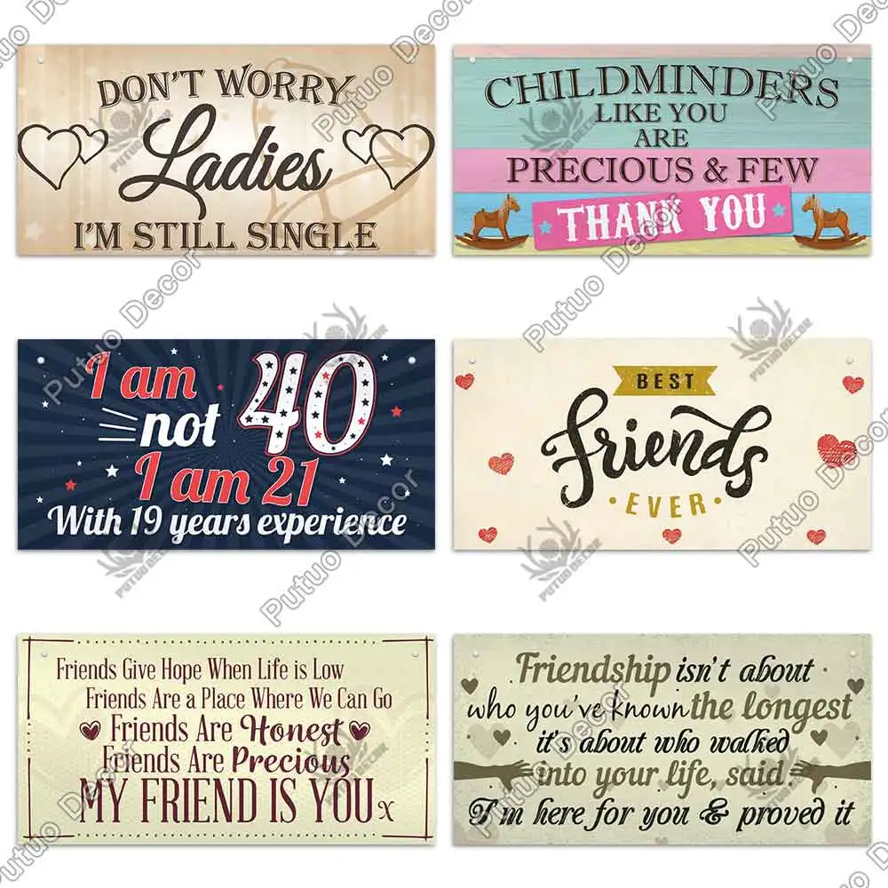 Putuo Decor True Friendship Wooden Hanging Signs Decorative Plaques for Plaque In Home Living Room Wall | Дом и сад