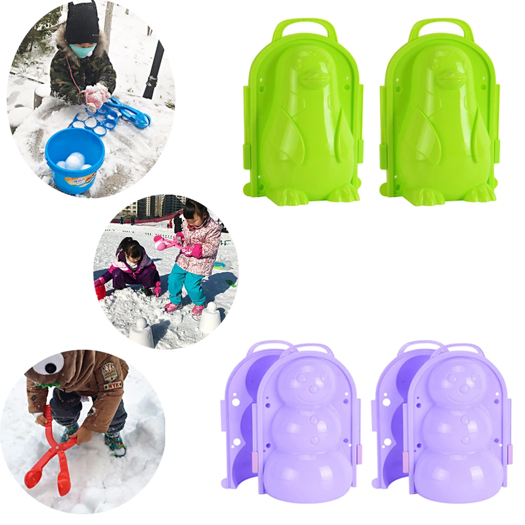 

Форма для снежков для детей, 2 шт., снеговик/пингвин, зажим для снежков, зимняя игрушка для снежков на открытом воздухе, также может быть Песоч...