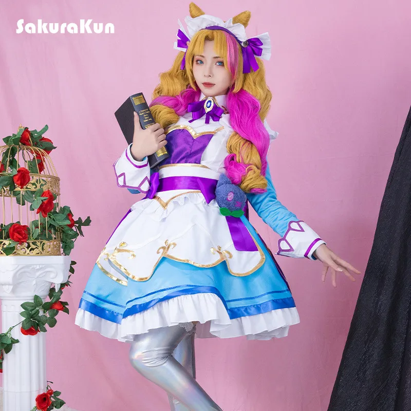

New LOL Cafe Cuties Gwen Cosplay Costume Game LOL Gwen Cosplay Costume Women Costume Party Dress Lolita Halloween Full Set