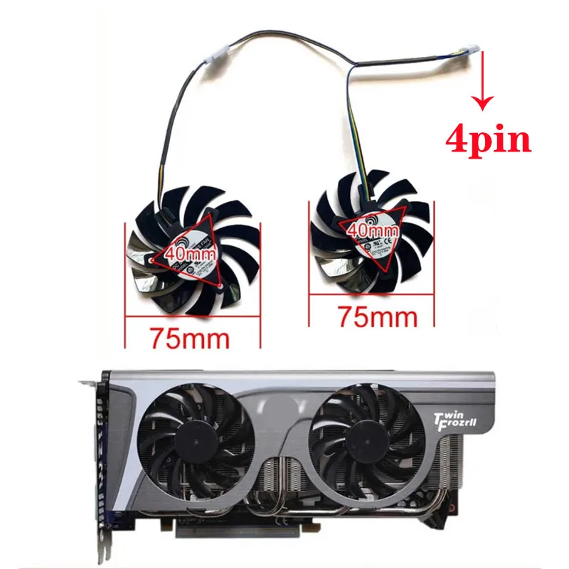 

2pcs PLD08010S12HH 4pin 85mm cpu cooling fan for MSI GTX 460/480/560/570/580/R5850/6790/6850/6870/6950 Twin Frozr Vision R9 270X