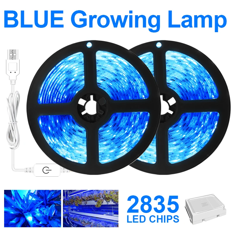 

Growing Lamp Waterproof Hydroponics Flowers Plants Vegetables Full Spectrum Led Grow Touch Sweep Led Plant Light Strip-Ice Blue