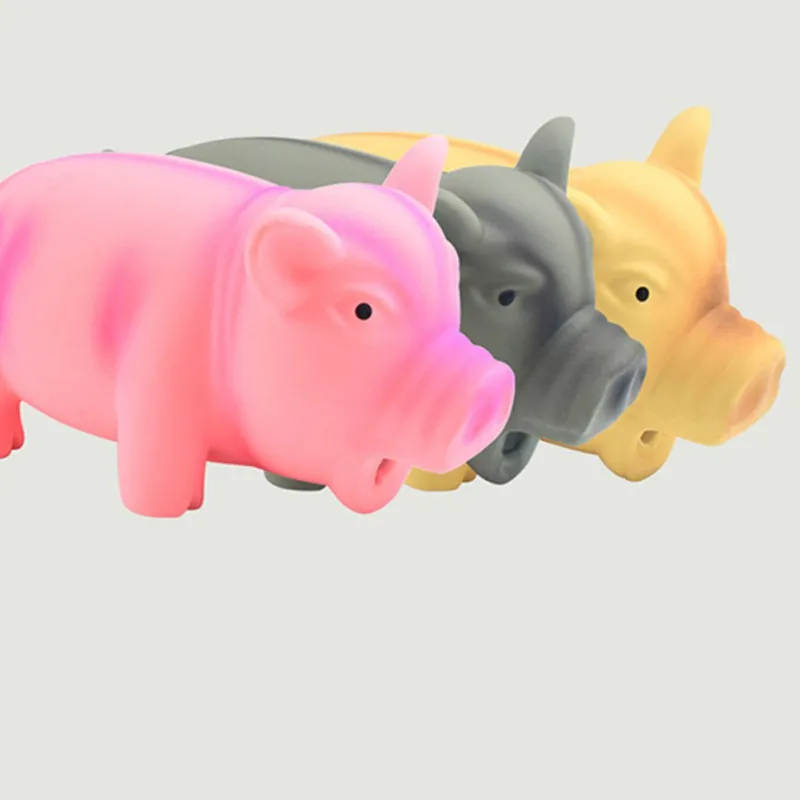 

Dog Chew Toy Funny Pig Shape Squeaky Rubber Material Molar Bite-Resistant Interative Toy Durable Play Game Puppy Pet Dog Toy