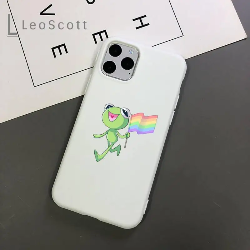 

Kermit the Frog funny animal Phone Case Candy Color for iPhone 11 12 mini pro XS MAX 8 7 6 6S Plus X 5S SE 2020 XR accessorie