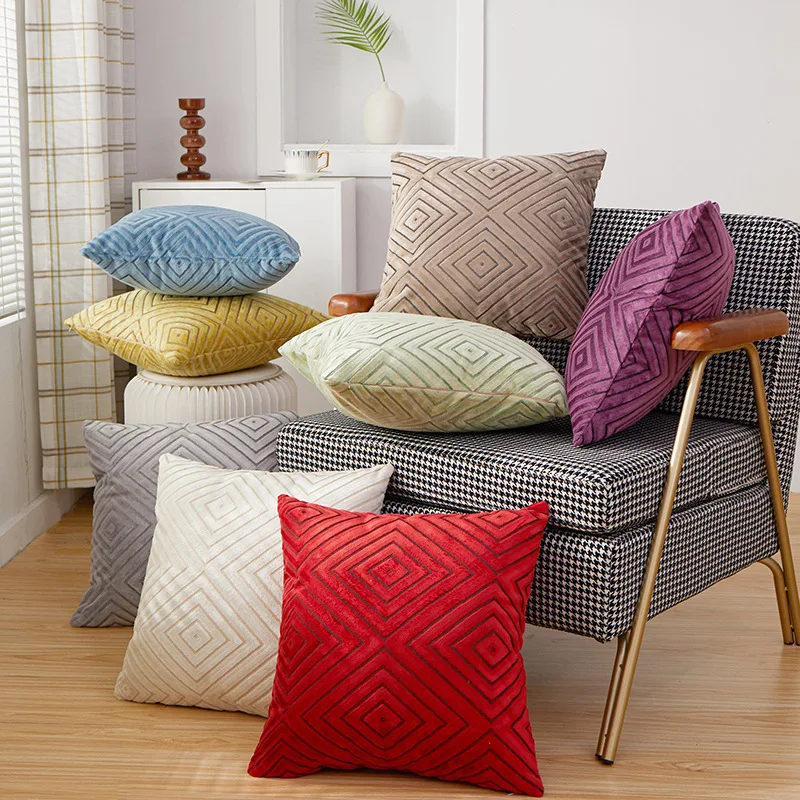 Geometric Decorative Pillow Cushion Cover 45x45cm Pillow Case Cushions for Sofa Pillow Cover Velvet Cushion Cover Living Room