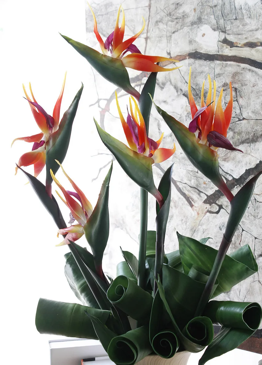 2 шт. искусственный большой цветок птица Райская имитация цветы Strelitzia свадебное домашнее внутреннее украшение поддельные Flore 80 см