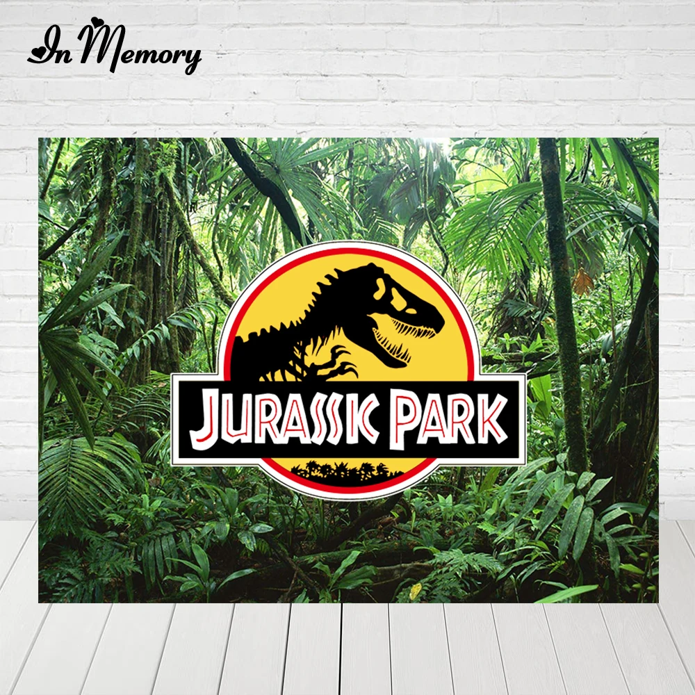 

InMemory Jurassic Park Dinosaur Party Backdrops For Photo Studio Green Forest Boys Birthday Party Photography Backgrounds 7x5ft