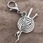 Спицы и шарик из пряжи для вязания, состаренные, цвет серебра талисман, 3 шт.